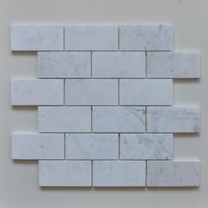 Quality Large Decorative Marble Mosaic Subway Tile Beveled Mesh For Tea Room for sale