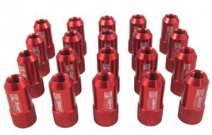 Quality Red 40mm Aluminum Racing Wheel Lug Nuts With Key / Lock For Honda for sale