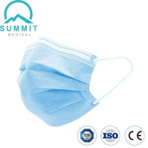 17.5X9.5cm Medical Surgical Face Mask , 120mmHG Disposable Blue Earloop Face Mask