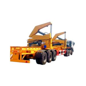 Quality 20 FT Container Skeleton Slide Chassis Hydraulic Self-Loading Crane Side Lifter Loader Semi Trailer For Port Transport for sale