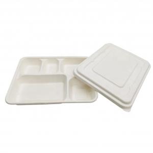Quality Biodegradable Food Box White Color Food Grade Sugarcane Pulp Material Non Pollution for sale