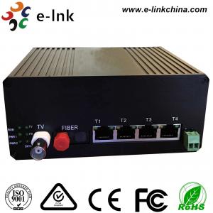 China Industrial Video Ethernet Switch 4x10/100M Ethernet + 1xVideo + 1xRS485 Data + 1xGigabit Fiber on sale