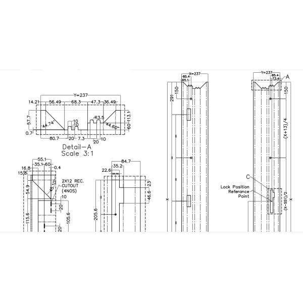 Drywall Door Frame Rolling Making Machine 70mm With Two More Turkey Heads