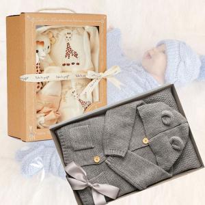 Quality clear Window Custom Luxury Gift Boxes for Baby Blanket Bibs Kids for sale