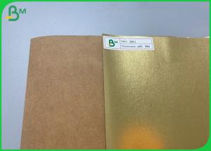 China Waterproof  0.3mm 0.55mm Golden Color Washable Kraft Paper For Recycled Bag on sale