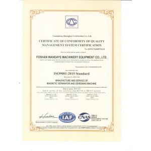 Foshan Zhongtai Machinery Co., Ltd. Certifications