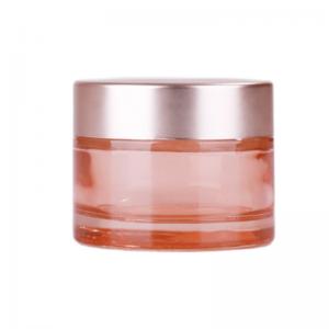 Quality MSDS EMC Eye Cream Cosmetic Glass Jars Pomegranate Red Empty Face Cream Containers for sale