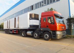 China 3 Axle Refrigerated Semi Trailer , Meat Transport Trailer 35t - 50t With Mechanical Suspension System on sale