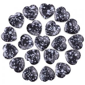 Quality Beneficial Snow Flake Obsidian Heart Shaped Stones Crystals for sale