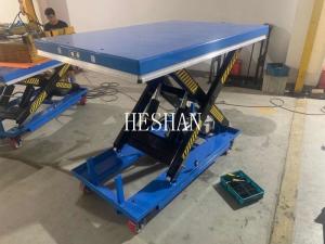 China Hydraulic Mobile Platform Electric Movable Scissor Lift Table With Wheels on sale