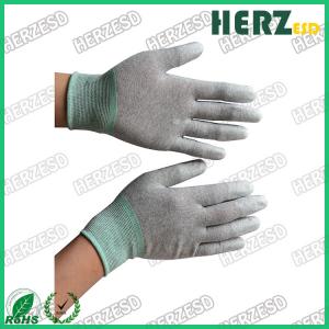 Quality Electronic Workshop ESD Safe Gloves , Anti Static Work Gloves PU Finger Tip Coating for sale
