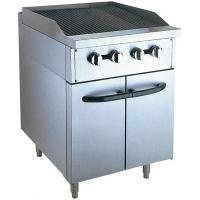 Stainless Steel 380V Gas Lava Rock Grill With Cabinet 12KW For Kitchen for sale