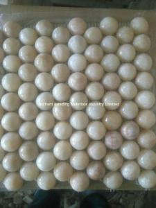 China Honey Onyx Marble Mosaic Tiles Half Ball Design on sale