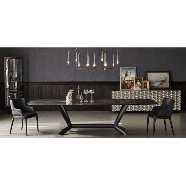 Simple Style Light High-end Import Rectangular Ceramic Marble Dining Table