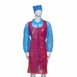 Quality Lint Free Disposable PE Apron No Sleeves Plastic Wearing For Kitchen Food Industry for sale
