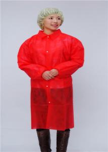 Quality Red Shirt Collar 106cm Microporous Disposable Protective Gown for sale