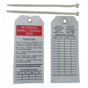 Quality Customized Polyester Fire Extinguisher Inspection Plastic Safety Tag 5 3/4inx3in for sale