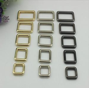 Quality Supply all kinds of size zinc alloy light gold square ring buckle for handbag for sale