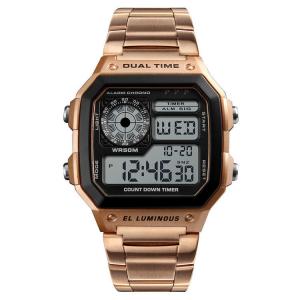 Quality Rose Gold Mens Digital Watch Classic Wild Street Watches Sport Retro 50m Waterproof Skmei 1335 Wristwatch for sale
