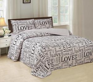Quality Silky Bed Sheet 4 Piece Bedding Set Luxurious With English Letters Printed for sale