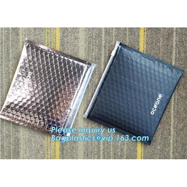 Slider padded grip seal Black matt bags, air bubble bag with slider zipper, anti static slider seal, metallic glossy hol