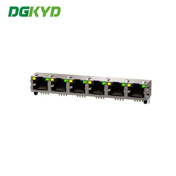 Buy RJ45 Network Port Connector 56 With Light Six Port 8P8C RJ45 DGKYD561688DB1A1D9Y1022 at wholesale prices