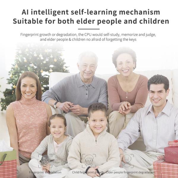 Smart Intelligent Digital Fingerprint Smart Door Lock with Handle For Elderly And Children Easily Unlocking