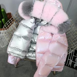 Quality                  Fox Fur Collar Down Jackets Bubble Coats Women Short Coats for Ladies Puffer Jacket Winter Coats Women              for sale