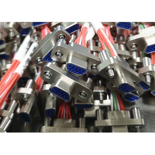 Color Coded Crimp 9 Pin Contact Micro-D Rectangular J30J Series with 200mm Wire Length