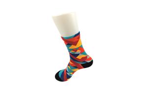 Quality Sporty Anti - Bacterial Knitted 3D Printed Socks Unisex Adults Wearing Black for sale