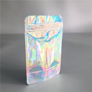 Quality Iridescent Clear Front Aluminum Foil Bags k Hologram For Eyelash / Brush for sale