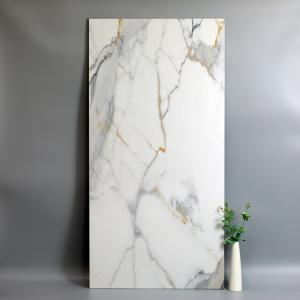 Quality 600x1200mm Calacatta White Gold Marble Tiles Living Room Flooring Tiles for sale