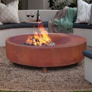 China 100cm Extra Large Outdoor Round Wood Burning Rust Fire Pit Bowl For Camping on sale