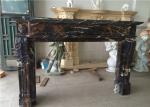 54" 60" Black Portoro Marble Fireplace Surround With Classic Appearance