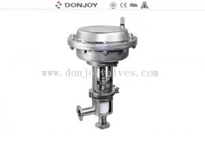 China Stainless steel sanitary diaphragm regulating pneumatic reversing valve with square positioner on sale