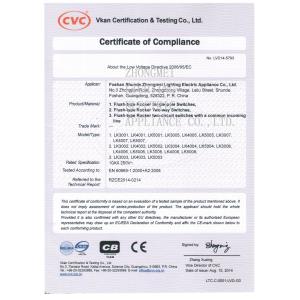 Foshan Shunde Zhongmei Electric Co.,Ltd Certifications