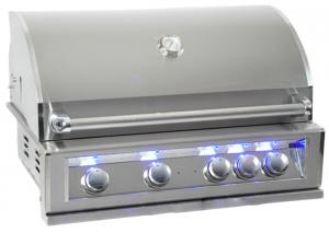 Quality Luxury outdoor bbq kitchen built in gas bbq grill bbq island with back burner, LED light , cast SUS 304 Burner for US for sale