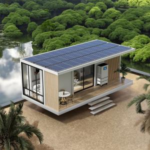 Quality Designs Steel and Wooden Prefab Houses Full Content Prefab House with Solar Panel for sale