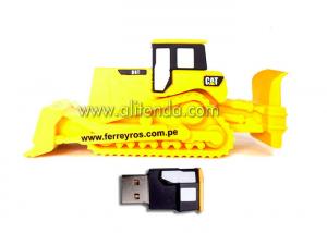 China Engineering Vehicle series bulldozer excavator crane dump road roller shape USB flash driver custom on sale