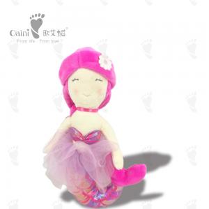 China 32cm Cotton Stuffed Animal Child Friendly Barbie Mermaid With Pink Hair on sale