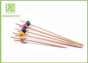 Quality Fancy Extra Long Toothpicks Skewers , Wood Beads Smooth Bamboo Food Picks for sale