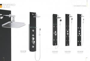 China Customized Waterfall Shower Panel , Shower Head Wall Panels With Glass Shelf on sale