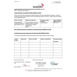 Hubei Mingren Dongfang Industry And Trade Co., Ltd. Certifications