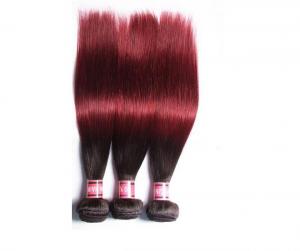Quality Dark Red  Ombre Human Hair Extensions , Silky Straight Real Hair Ombre Extensions for sale