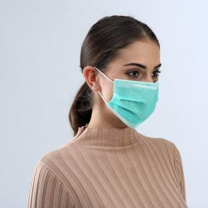 Quality Green Color Disposable Medical Face Mask With Elastic Ear Loop Safe Breathable for sale
