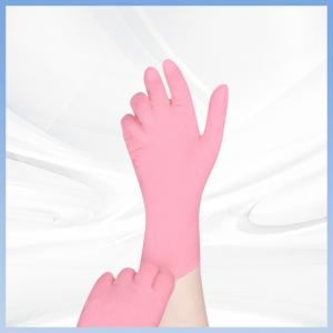 Hygienic Polyvinyl Chloride Pink Disposable Gloves Food Safe CE FDA