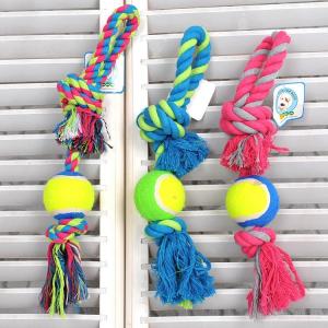 China Dog Rope Toys For Aggressive Chewers Training Dog Ball Wholesale Pet Toys Bite Resistant Cotton Knot Tennis on sale