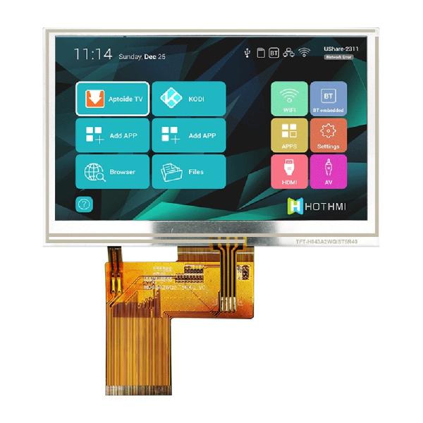 Buy 4.3" resistive touch display/480x272 IPS TFT LCD/TTL RGB interface/40-pin FPC connection/SC7283 controller/STM32/RK motherboard series display at wholesale prices