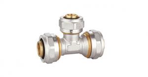 Quality PEX-AI-PEX Brass Fittings PF5006 Brass Equal Tee Connector for sale