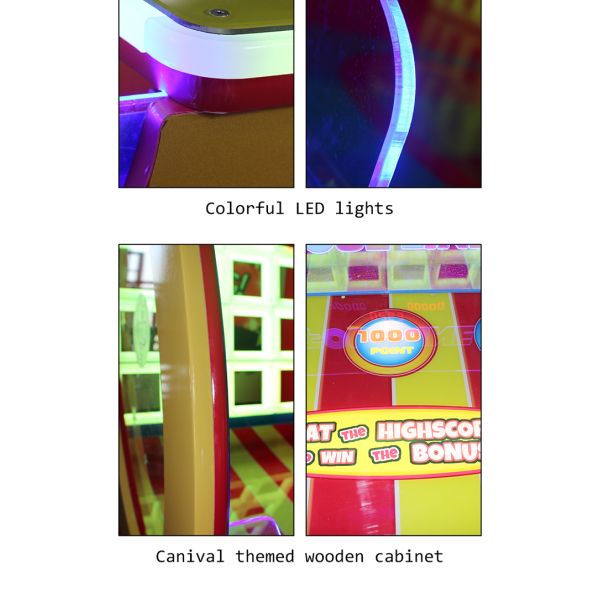 Ball Monster Coin Pusher Arcade Vending Machine 16 Holes With Randomly Color Changing